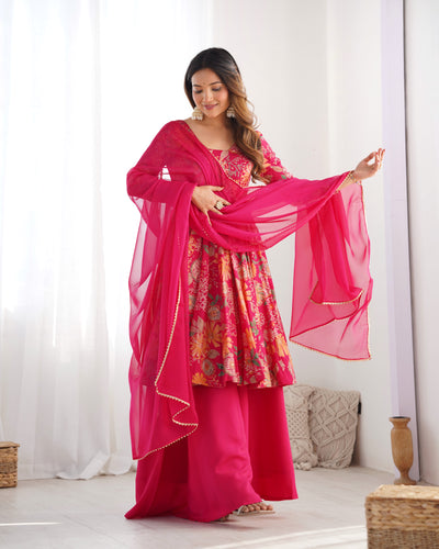 PINK KEDIYA ROMAN SILK PARTYWEAR DRESS