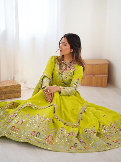 NEON WEDDING LEHENGA WITH CHOLI AND DUPATTA