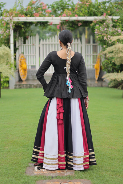 Navratri Special Multicolor Lehenga with Kutchi Gamthi Work- Full Stitched-2