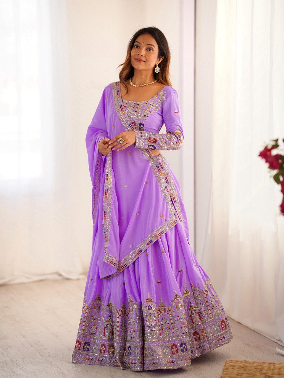 LIGHT PURPLE WEDDING LEHENGA WITH CHOLI AND DUPATTA