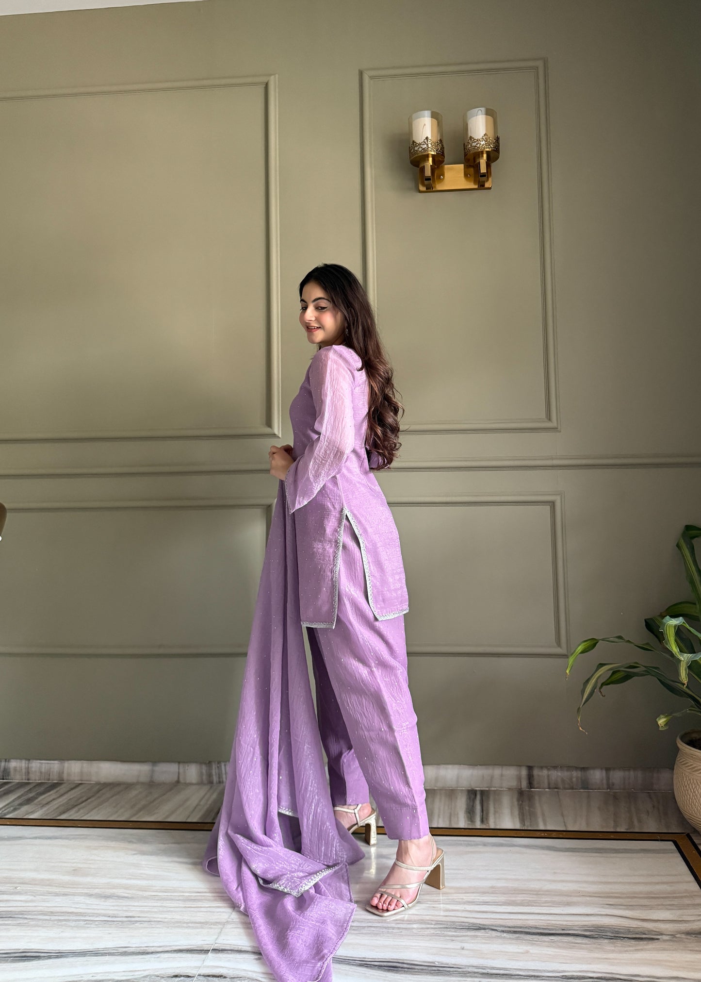 Lavender Salwar Suit With Dupptta