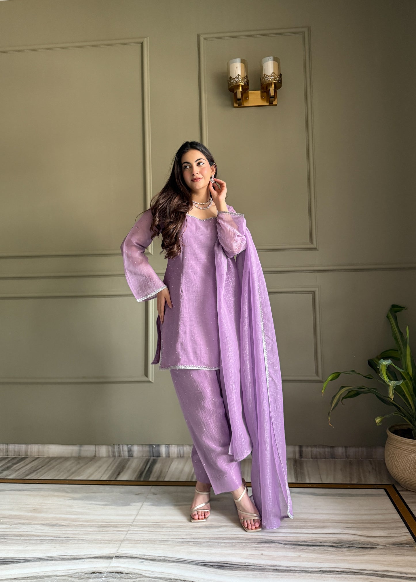Lavender Salwar Suit With Dupptta