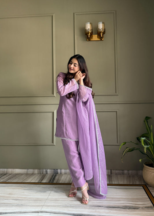 Lavender Salwar Suit With Dupptta