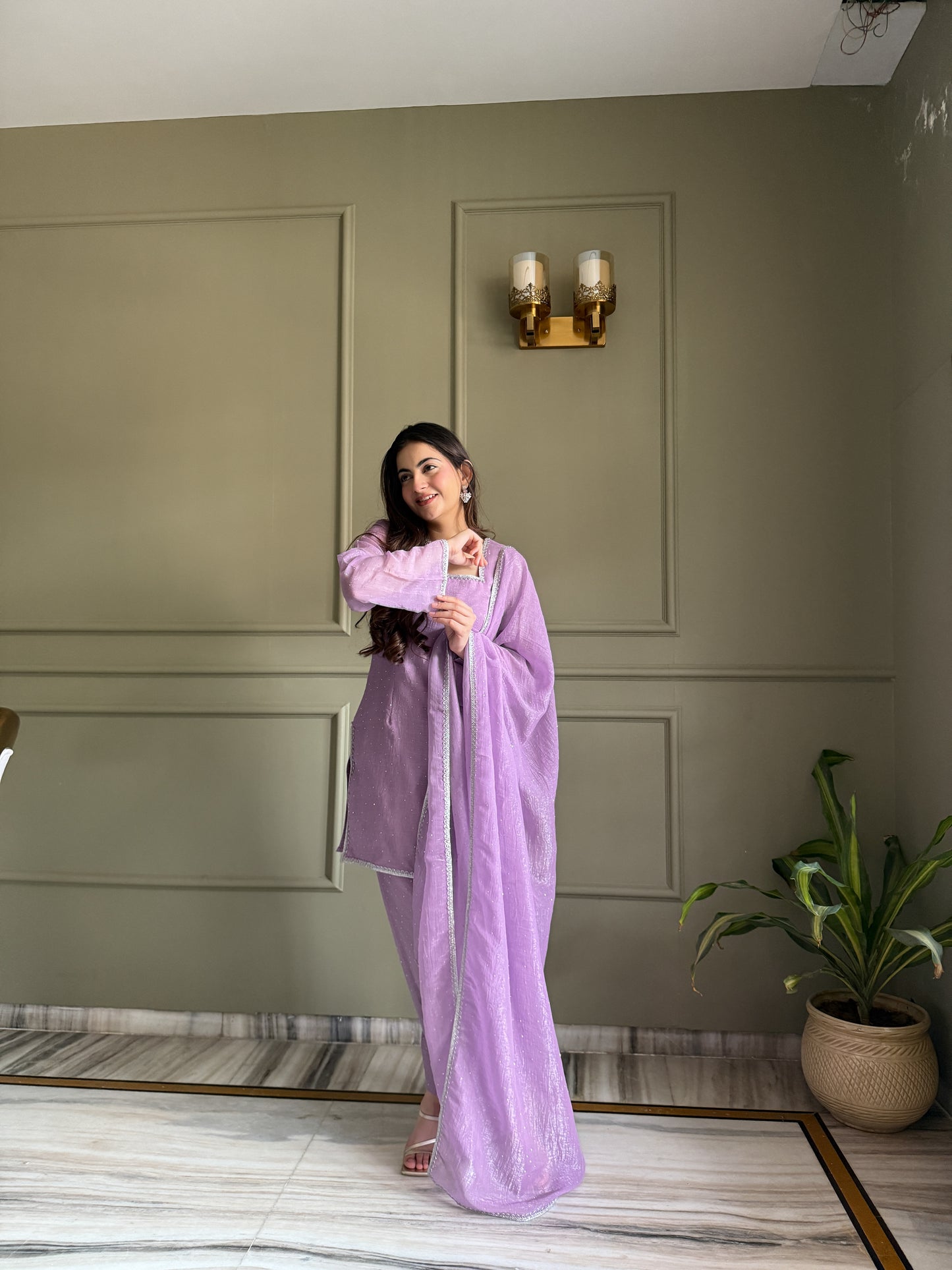 Lavender Salwar Suit With Dupptta