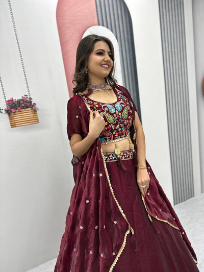 Elegant Chaniya Choli With Intricate Embroidery And Dupatta