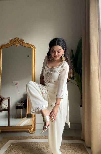 Elegant Embroidery Salwar Suit With Dupatta