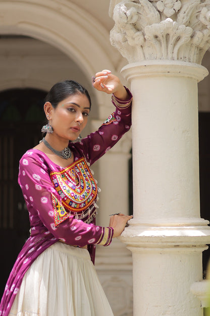 12 Meter Flair Lehenga Choli With Long Kutchi Work Kurti