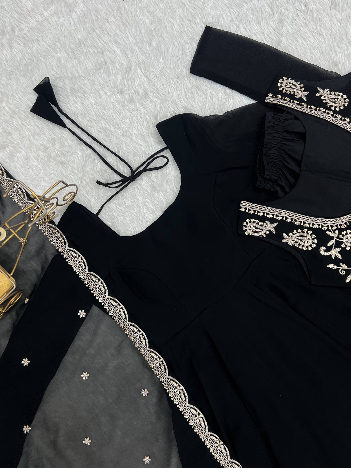 Classic Black Flared Anarkali