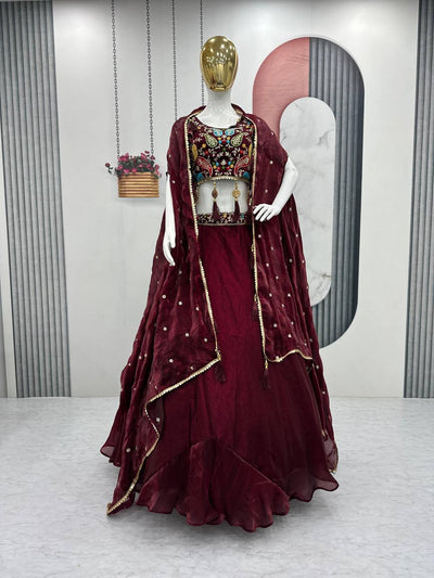 Elegant Chaniya Choli With Intricate Embroidery And Dupatta