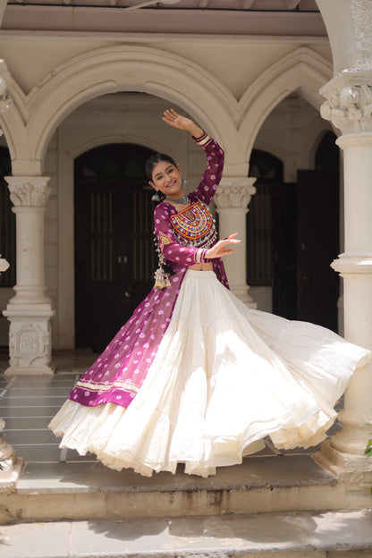 12 Meter Flair Lehenga Choli With Long Kutchi Work Kurti