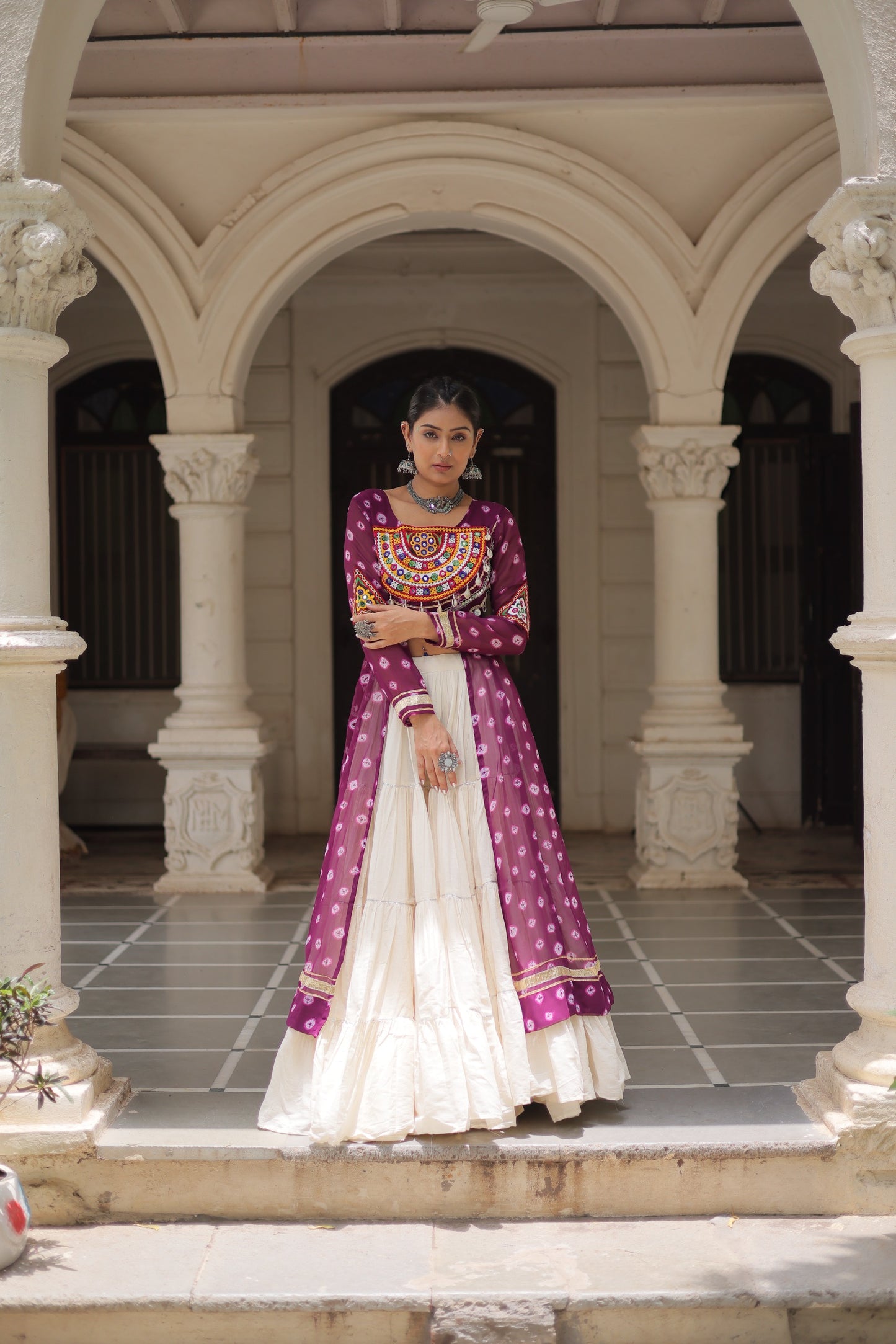 12 Meter Flair Lehenga Choli With Long Kutchi Work Kurti