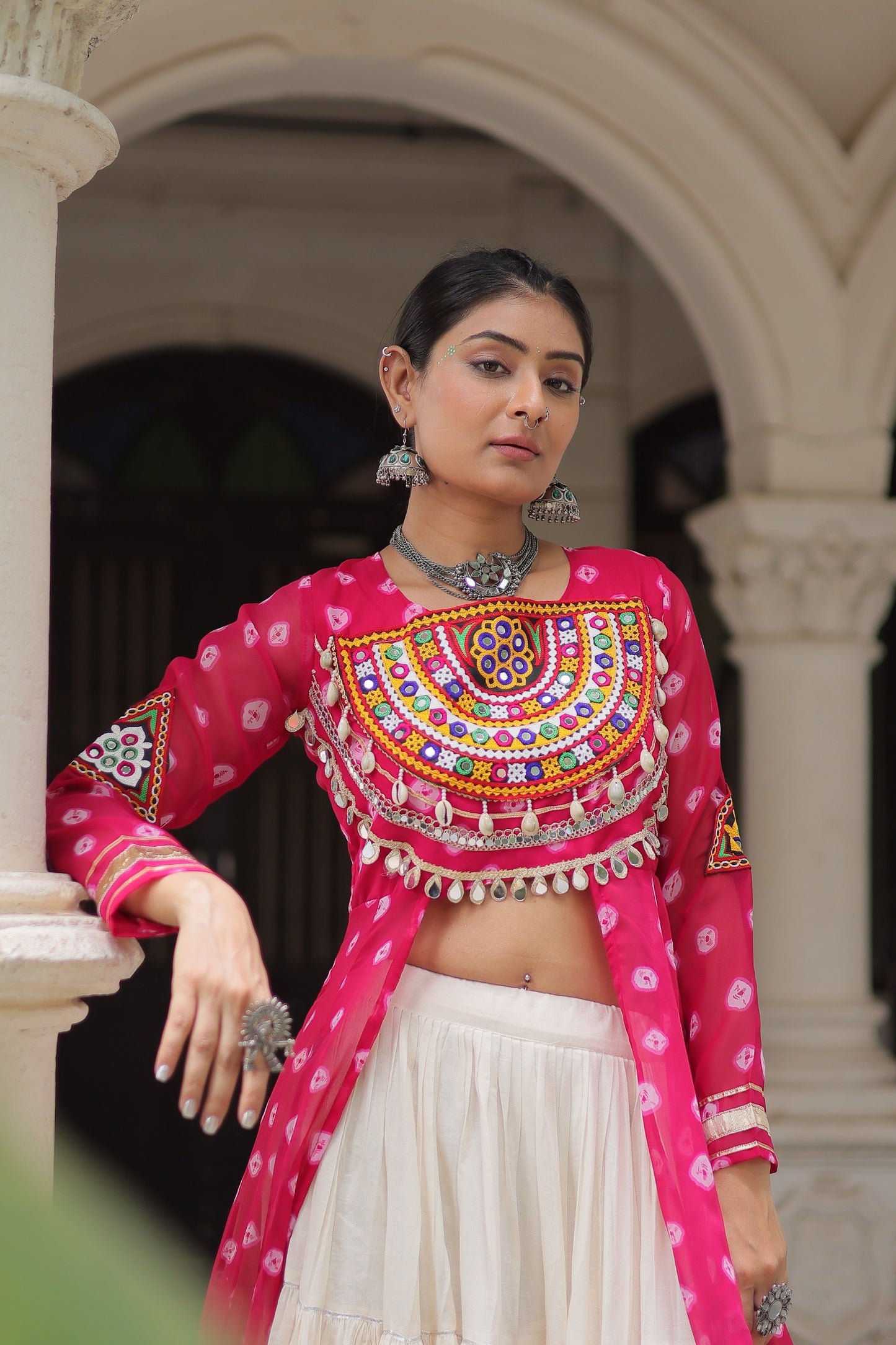 12 Meter Flair Lehenga Choli With Long Kutchi Work Kurti