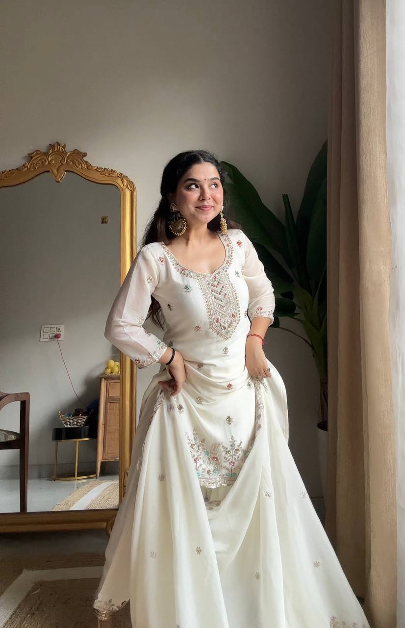 Elegant Embroidery Salwar Suit With Dupatta