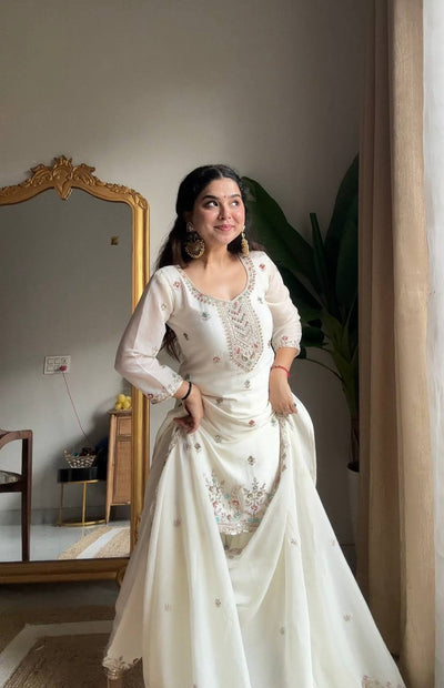 Elegant Embroidery Salwar Suit With Dupatta