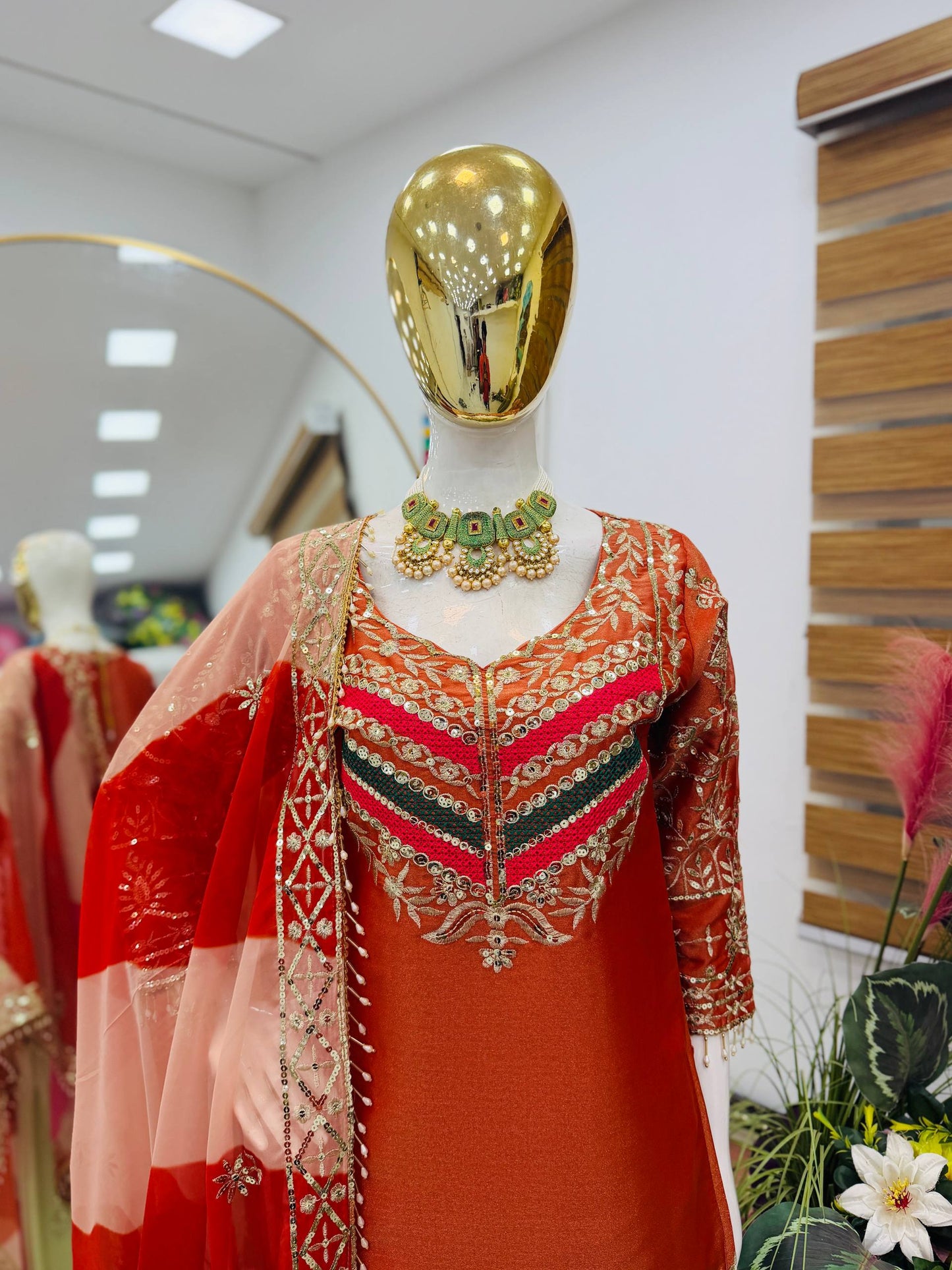 Embroidered Kurta Sharara Set With Printed Tassel Dupatta