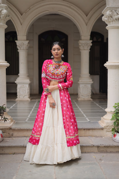 12 Meter Flair Lehenga Choli With Long Kutchi Work Kurti