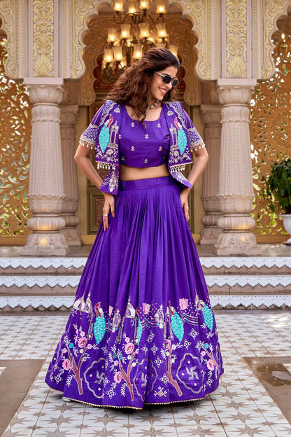 Peacock Embroidered Jacket Lehenga Choli Set