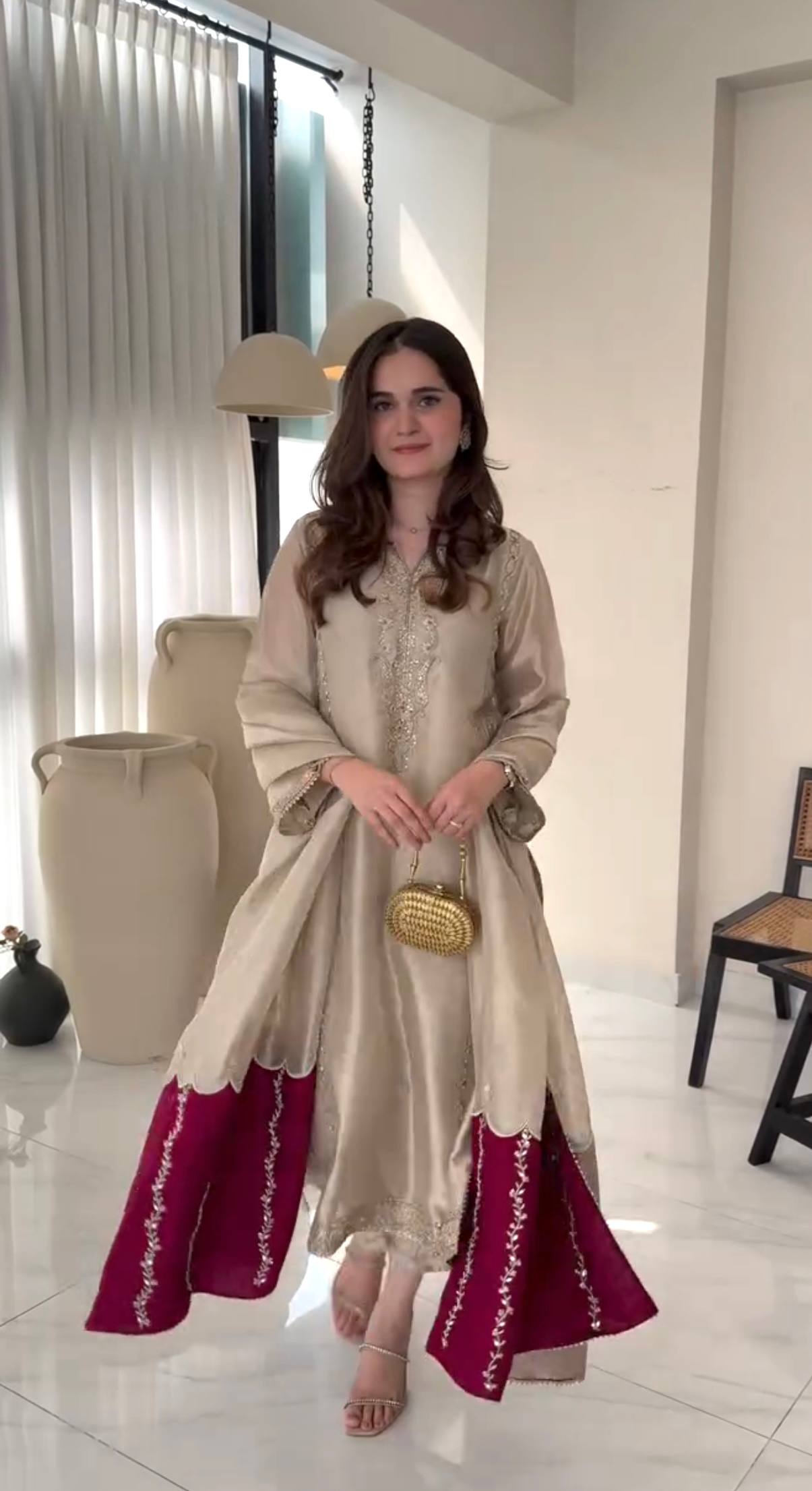 Embroidery Kurti With Plazzo And Dupatta