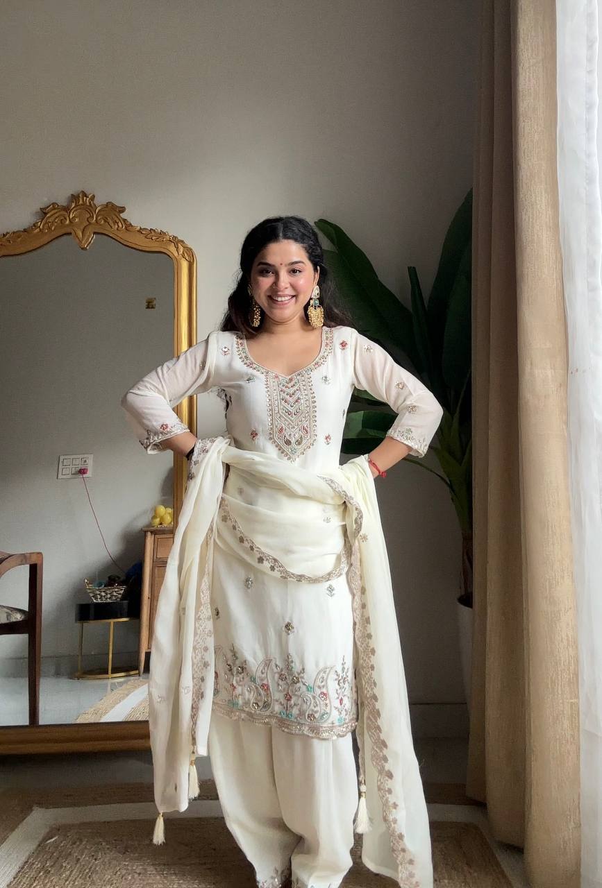 Elegant Embroidery Salwar Suit With Dupatta