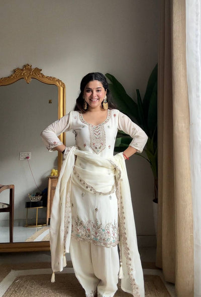 Elegant Embroidery Salwar Suit With Dupatta