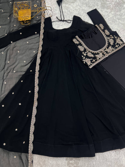 Classic Black Flared Anarkali