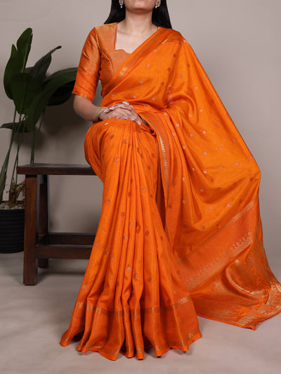 Elegant Saree With Zari Weaving Work