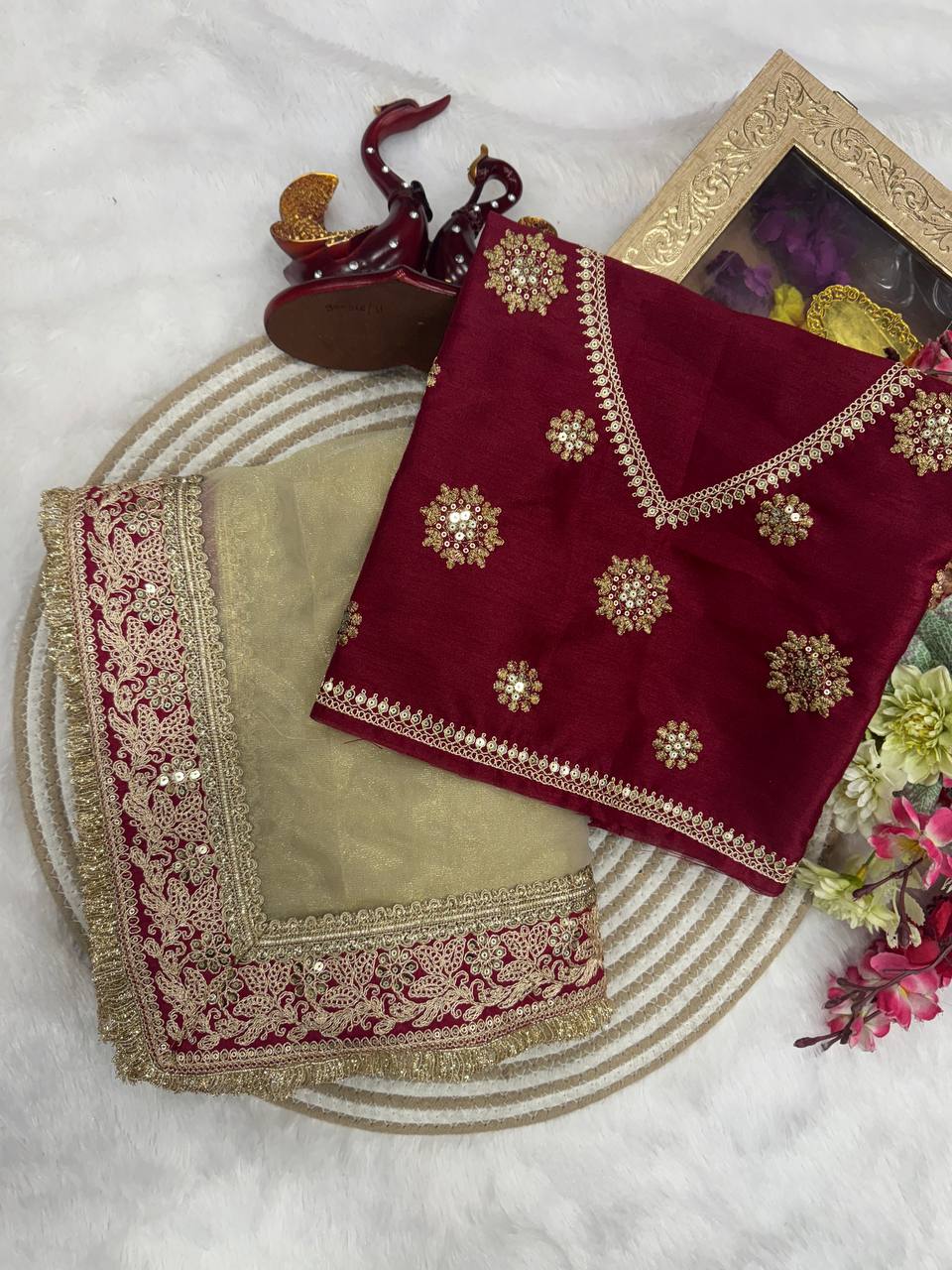 Maroon Elegance Premium Saree Collection