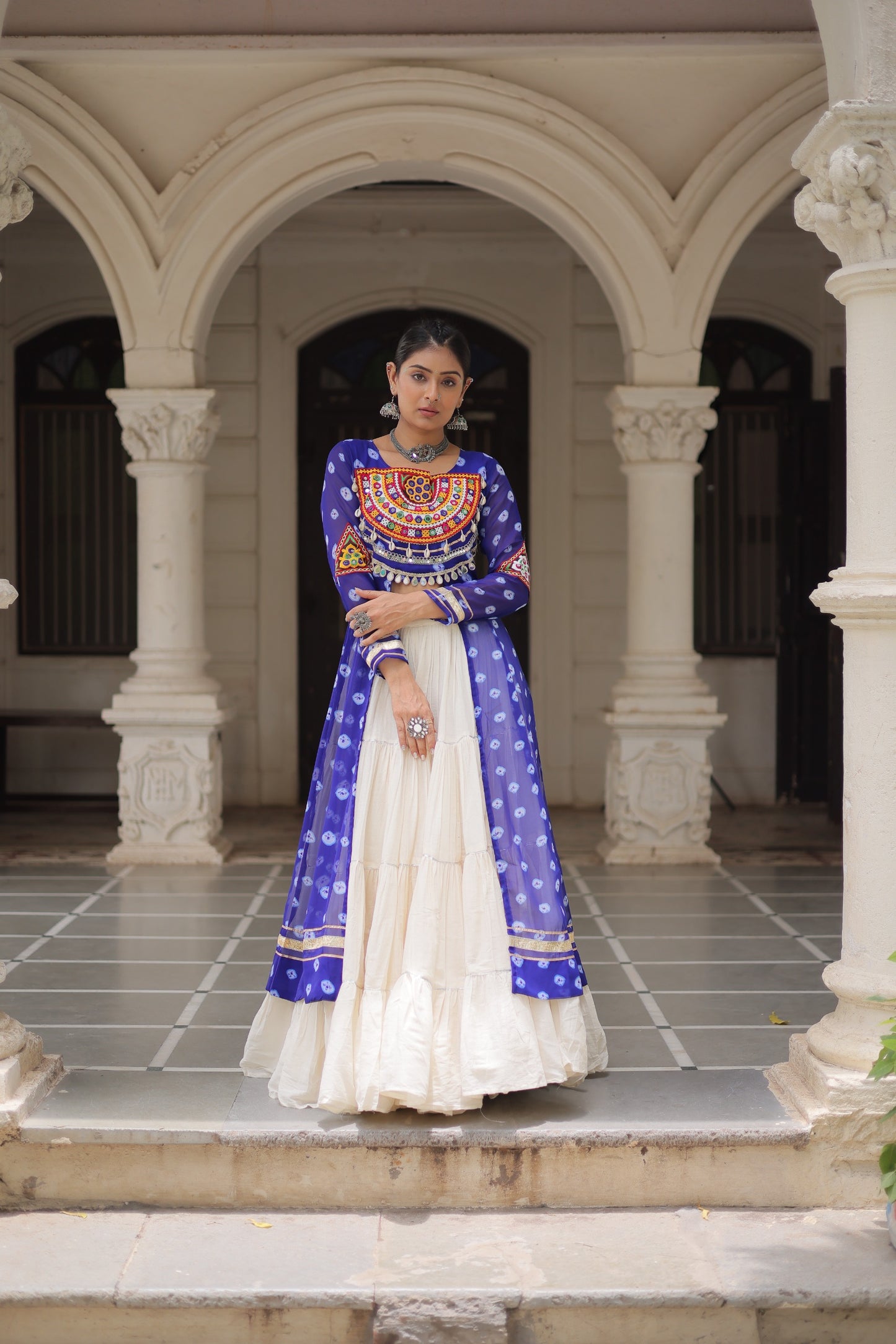12 Meter Flair Lehenga Choli With Long Kutchi Work Kurti