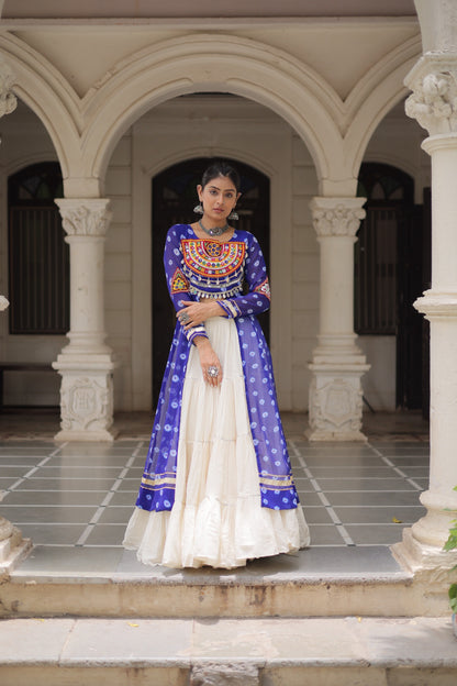 12 Meter Flair Lehenga Choli With Long Kutchi Work Kurti