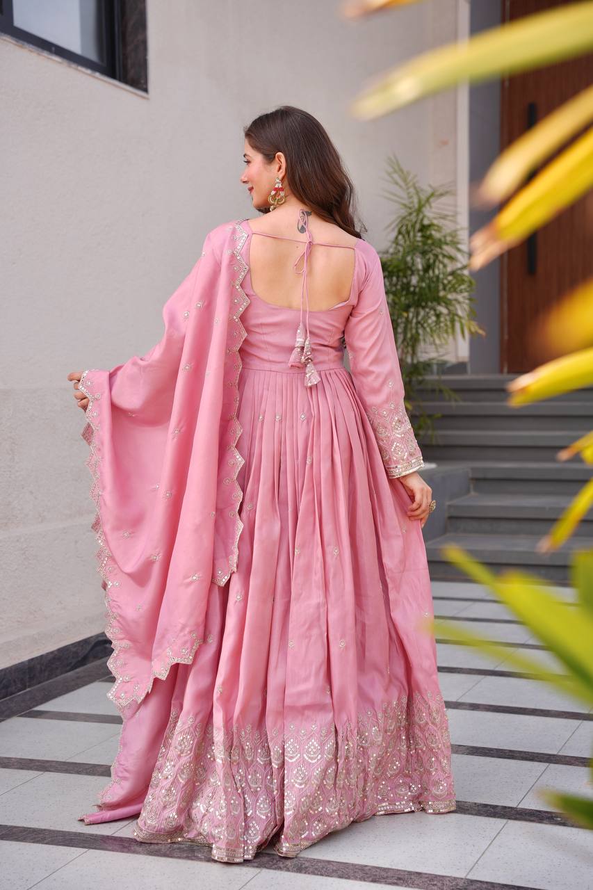 Designer Embroidered Anarkali Suit With Dupatta