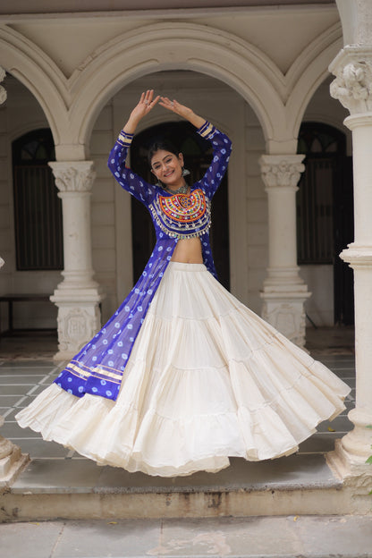 12 Meter Flair Lehenga Choli With Long Kutchi Work Kurti