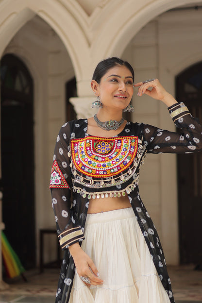 12 Meter Flair Lehenga Choli With Long Kutchi Work Kurti