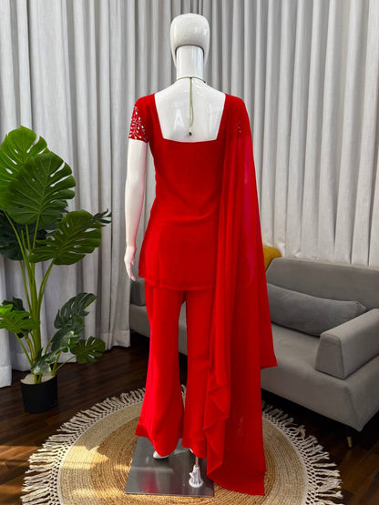 Red Embroidered 90's Style Iconic Set