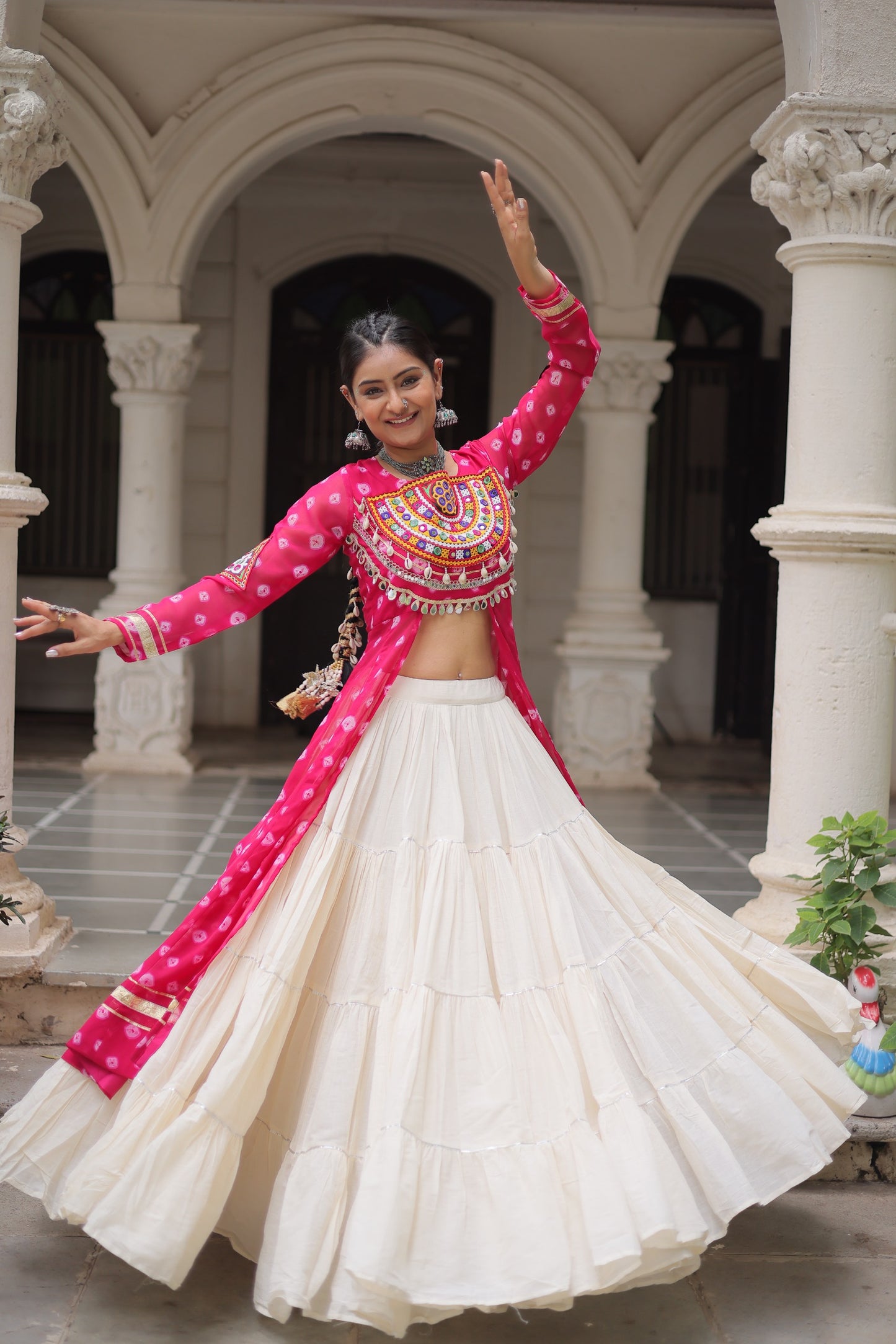 12 Meter Flair Lehenga Choli With Long Kutchi Work Kurti
